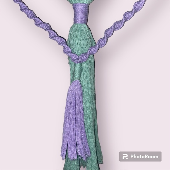 Mermaid Tail Dreams Custom Hand Crafted Macrame Hanging Wall Art Decor - Picture 8 of 10